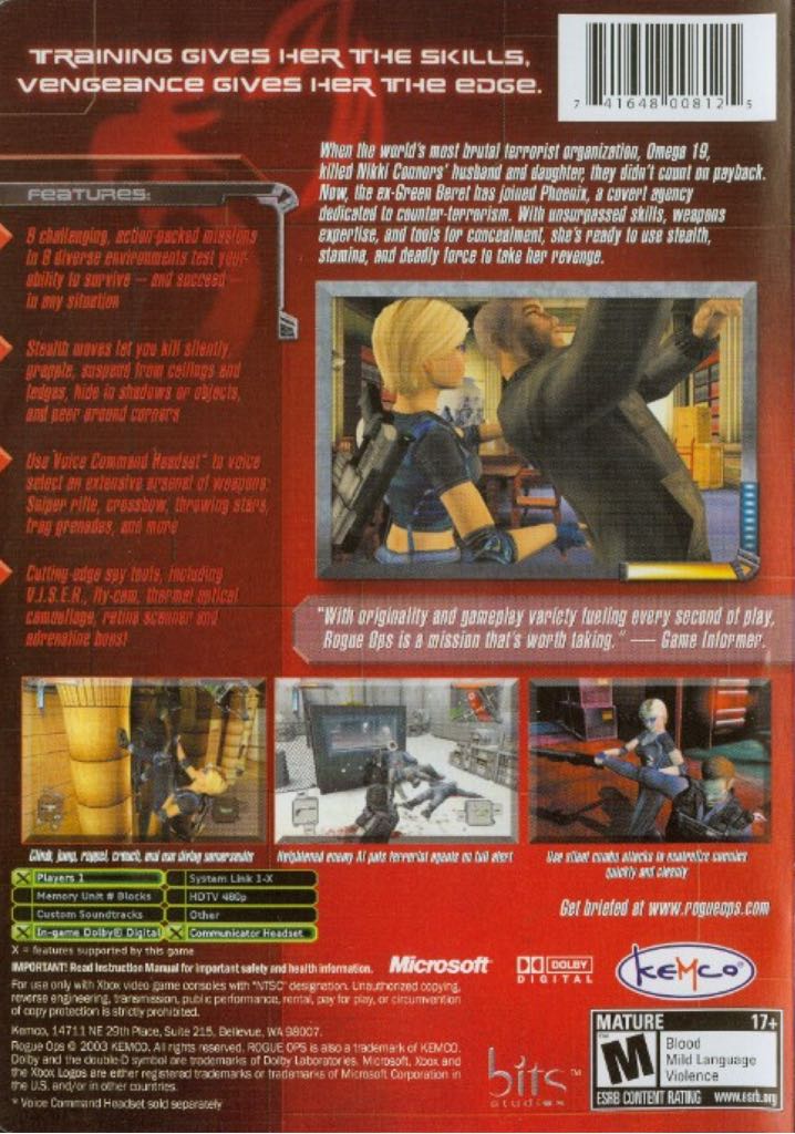 Rogue Ops - Microsoft Xbox video game collectible [Barcode 4906571177133] - Main Image 2