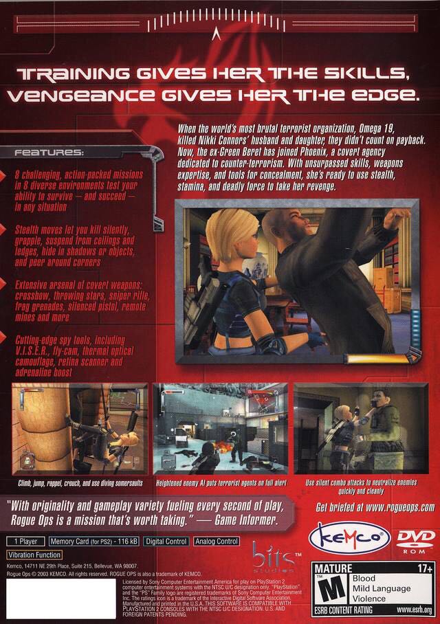 Rogue Ops - Sony PlayStation 2 (PS2) (Kemco - 1) video game collectible [Barcode 741648008101] - Main Image 2