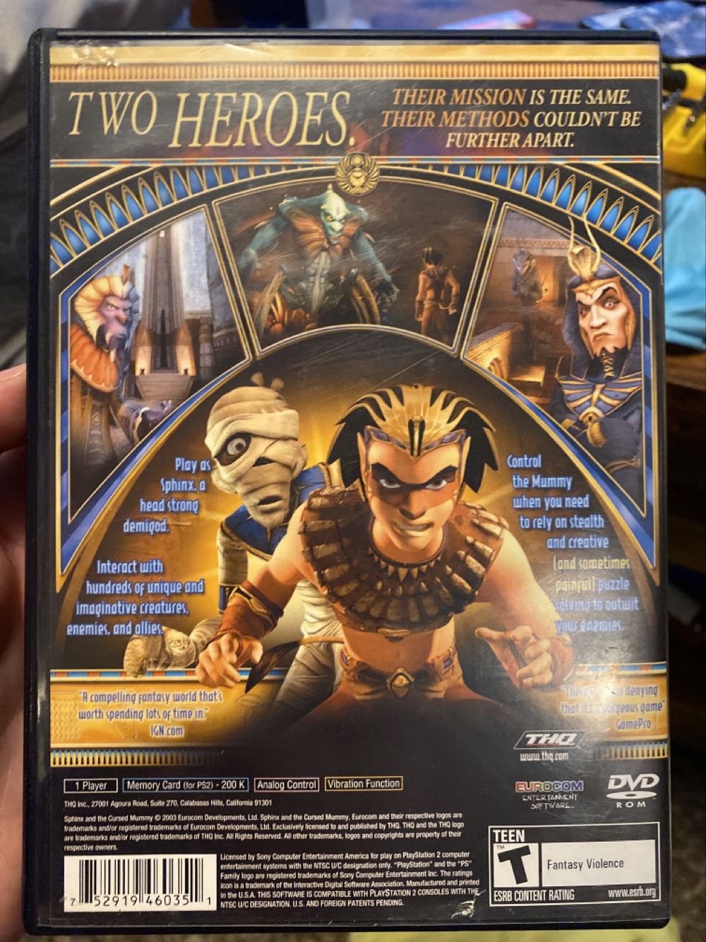 Sphinx And The Cursed Mummy - Sony PlayStation 2 (PS2) (THQ - 1) video game collectible [Barcode 752919460351] - Main Image 2
