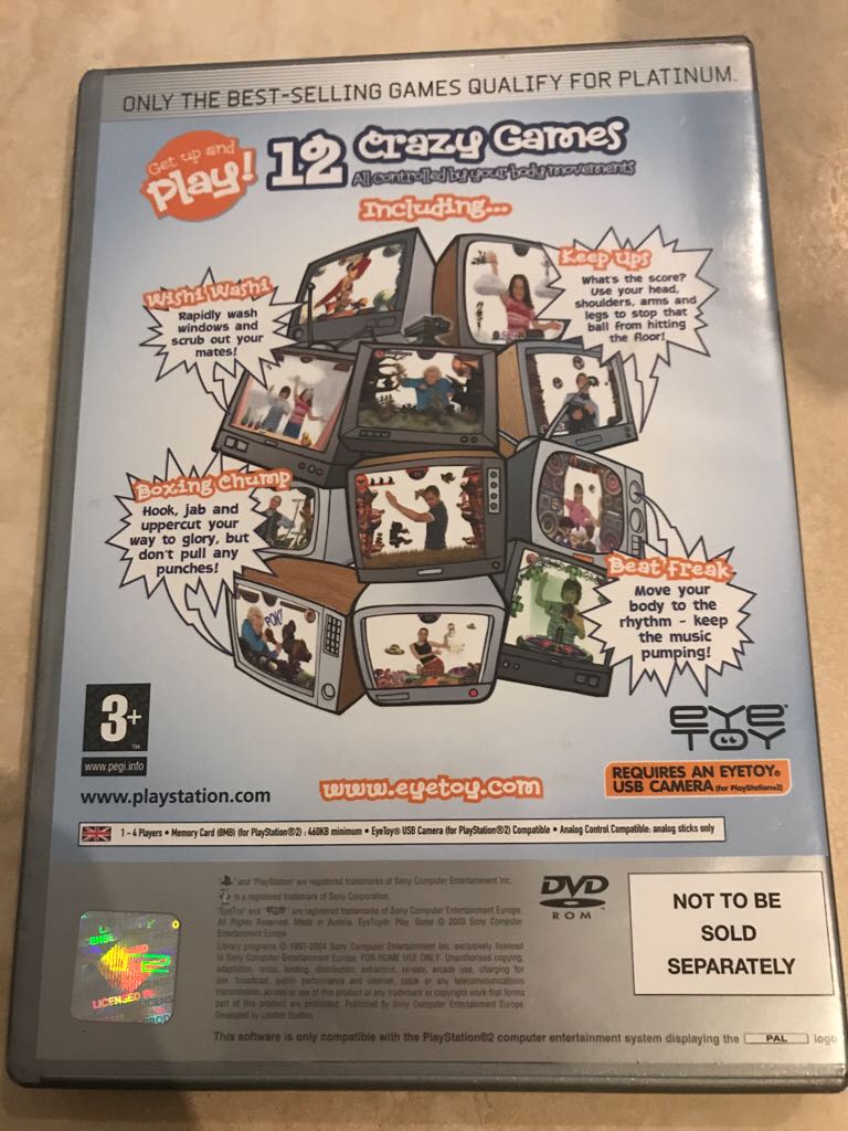EyeToy Play - Sony PlayStation 2 (PS2) (Sony Computer Entertaiment - 1) video game collectible [Barcode 711719476320] - Main Image 2