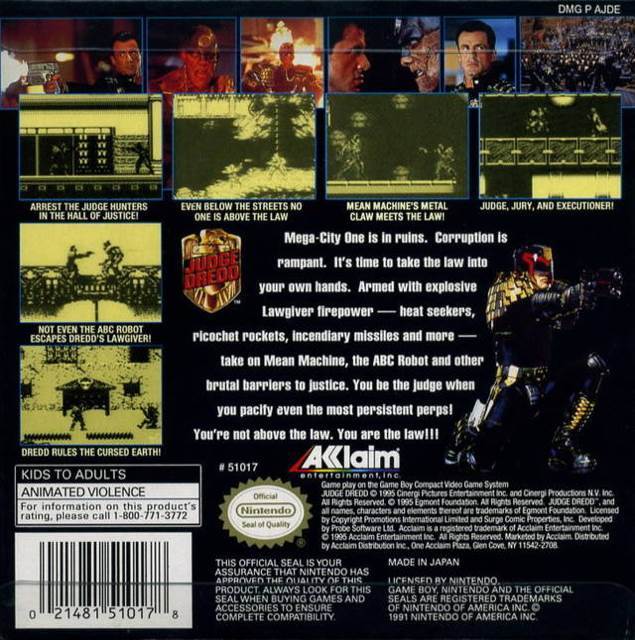 Judge Dredd - Nintendo Game Boy video game collectible - Main Image 2