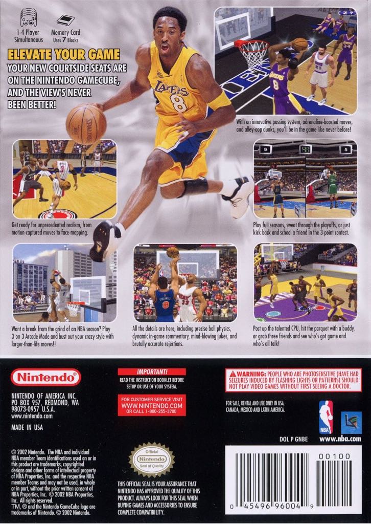 NBA Courtside 2002 - Nintendo GameCube (Nintendo - 1-4) video game collectible [Barcode 045496390228] - Main Image 2
