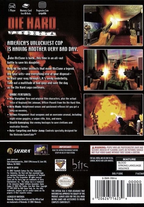 Die Hard: Vendetta - Nintendo GameCube (Sierra - 1) video game collectible - Main Image 2