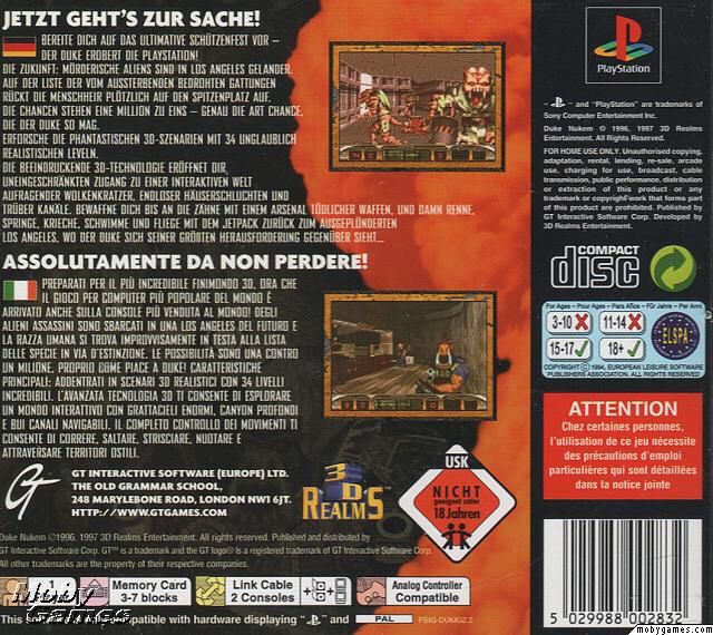 Duke Nukem - Sony PlayStation (GT Interactive - 1) video game collectible [Barcode 5029988001019] - Main Image 2