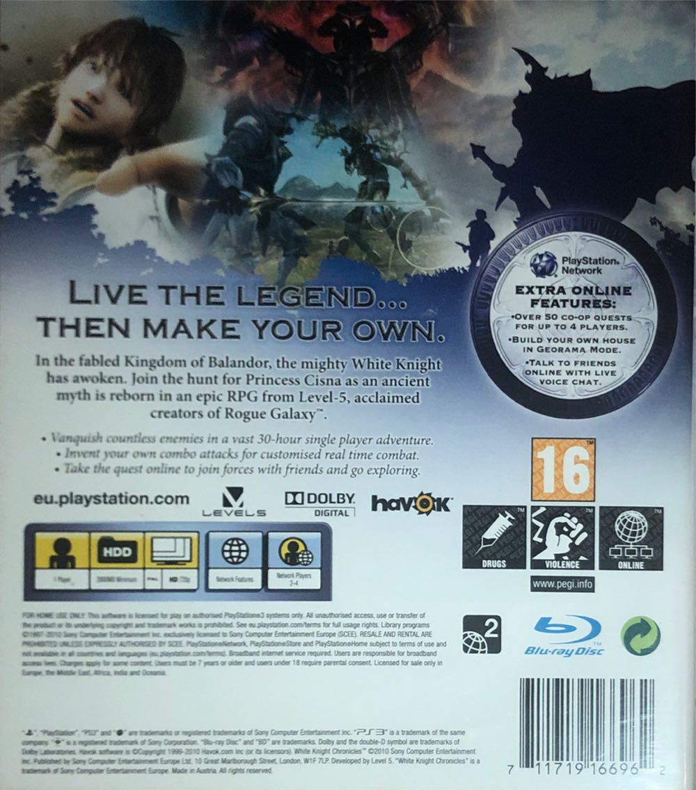 WHITE KNIGHT CHRONICLES - Sony PlayStation 3 (PS3) video game collectible [Barcode 711719166962] - Main Image 2