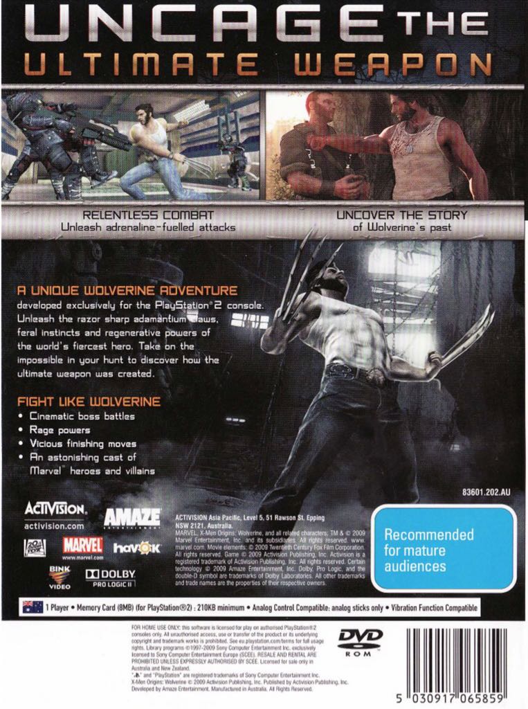 Xmen Origins Wolverine - Sony PlayStation 2 (PS2) video game collectible - Main Image 2
