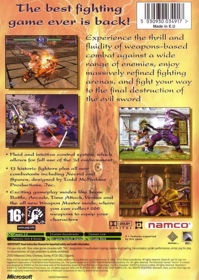 Soulcalibur 2 - Microsoft Xbox (Namco) video game collectible [Barcode 5030947034917] - Main Image 2