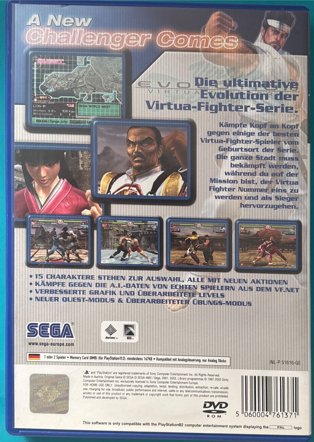 Virtua Fighter 4 Evolution - Sony PlayStation 2 (PS2) video game collectible [Barcode 5060004761371] - Main Image 2