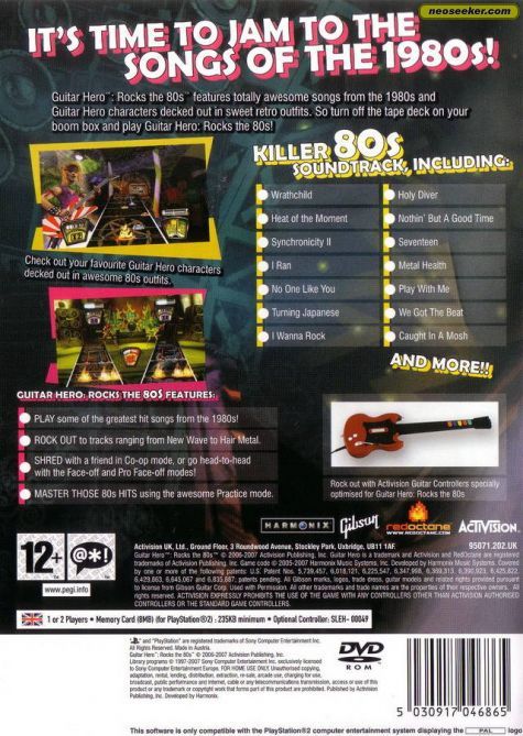 Guitar Hero Encore: Rock The 80s - Sony PlayStation 2 (PS2) video game collectible - Main Image 2