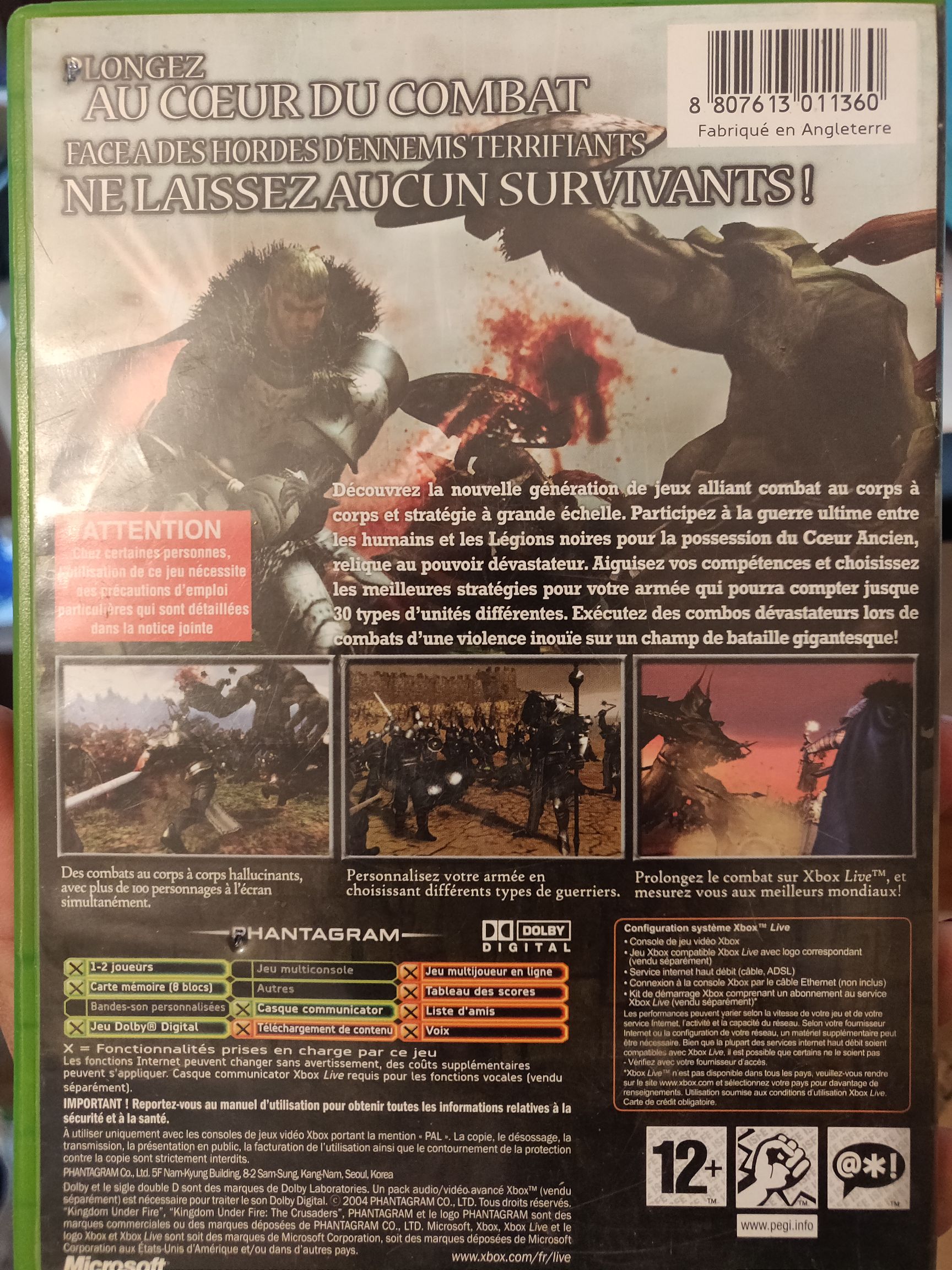 Kingdom Under Fire: The Crusaders - Microsoft Xbox (Microsoft - 1-2) video game collectible [Barcode 8807613011360] - Main Image 2