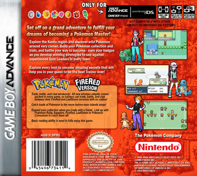 Pokemon Fire Red - Nintendo Game Boy Advance (GBA) (Game Freak - 1-4) video game collectible - Main Image 3