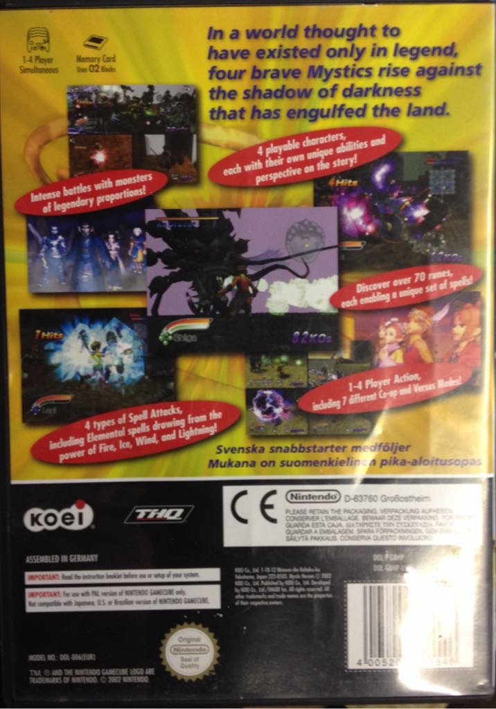 Mystic Heroes - Nintendo GameCube (Koei - 4) video game collectible [Barcode 4005209041546] - Main Image 2