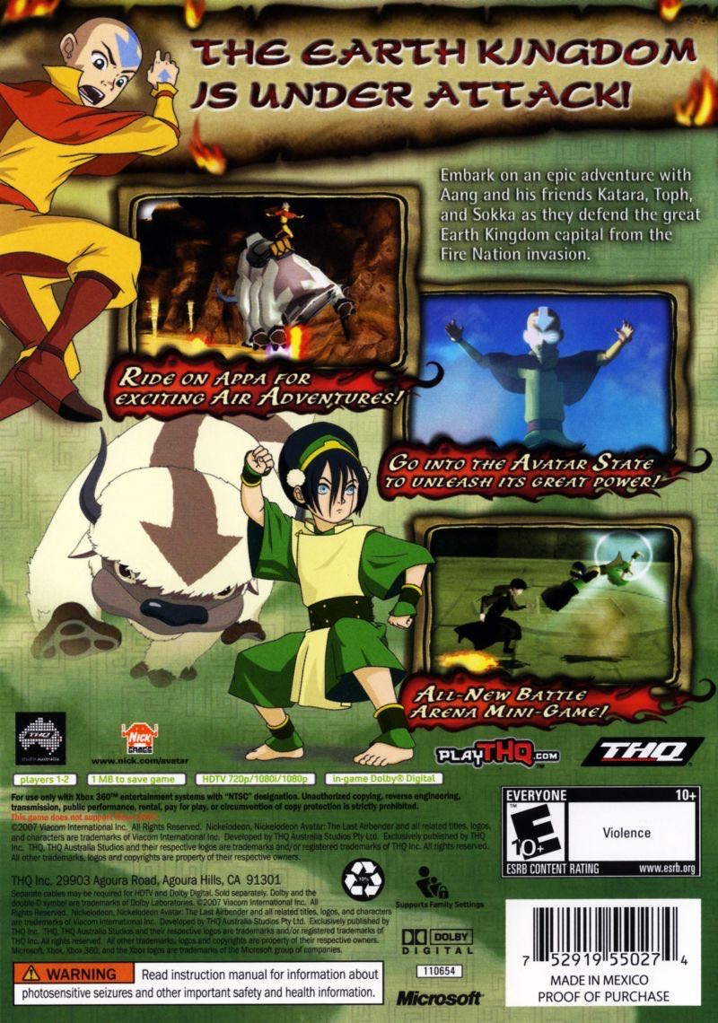 Avatar: The Last Airbender - Microsoft Xbox 360 video game collectible - Main Image 2