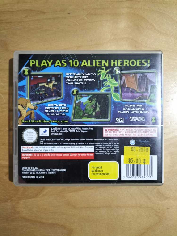 Ben 10 Alien Force: Vilgax Attacks - Nintendo DS (D3 Publisher/Cartoon Network Games) video game collectible [Barcode 5060125484531] - Main Image 2