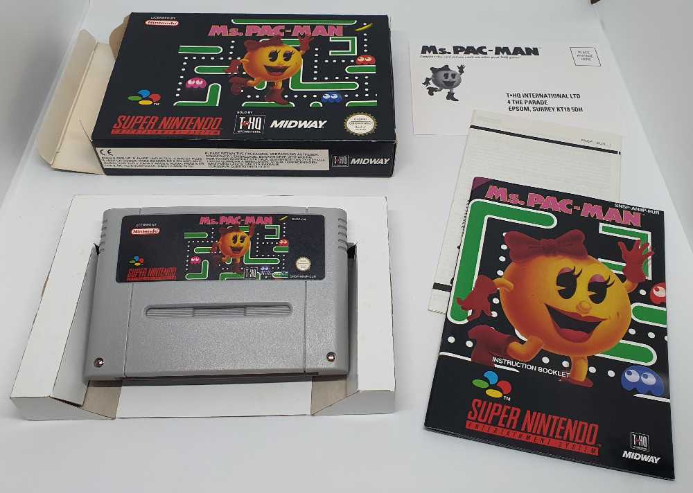 Ms. Pac-Man - Nintendo Super Nintendo Entertainment System (SNES) (Wiliams - 2) video game collectible [Barcode 031719199617] - Main Image 3