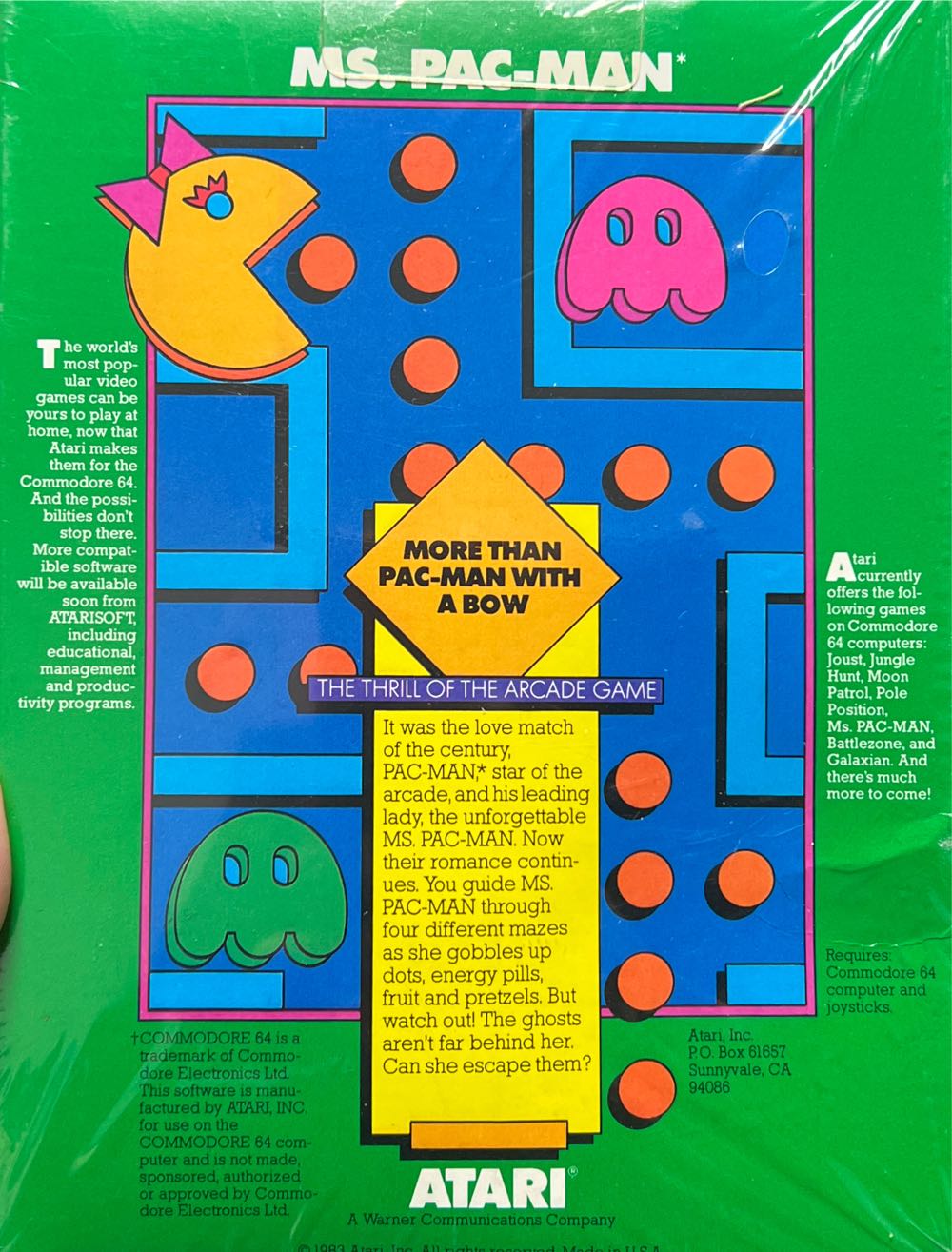 Ms. Pac-Man - Commodore 64 (Atari - 1-2) video game collectible - Main Image 2