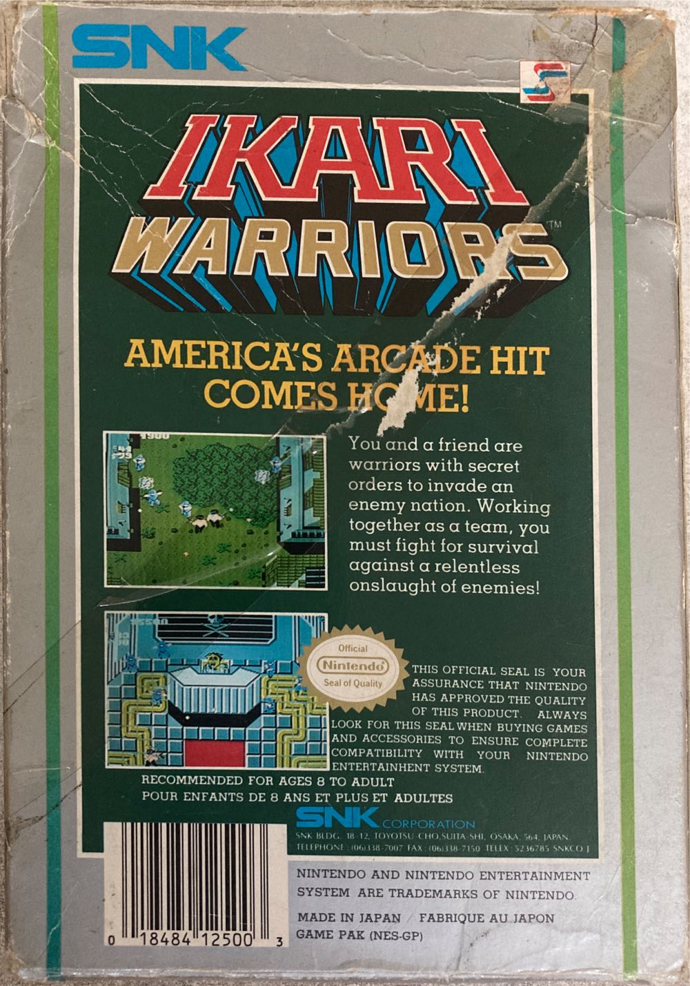 Ikari Warriors - Nintendo Entertainment System (NES) (SNK - 2) video game collectible [Barcode 018484125003] - Main Image 3