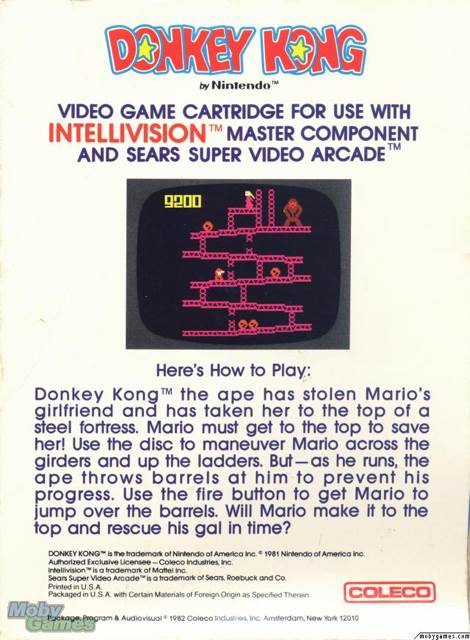 Donkey Kong  (Coleco) video game collectible - Main Image 2