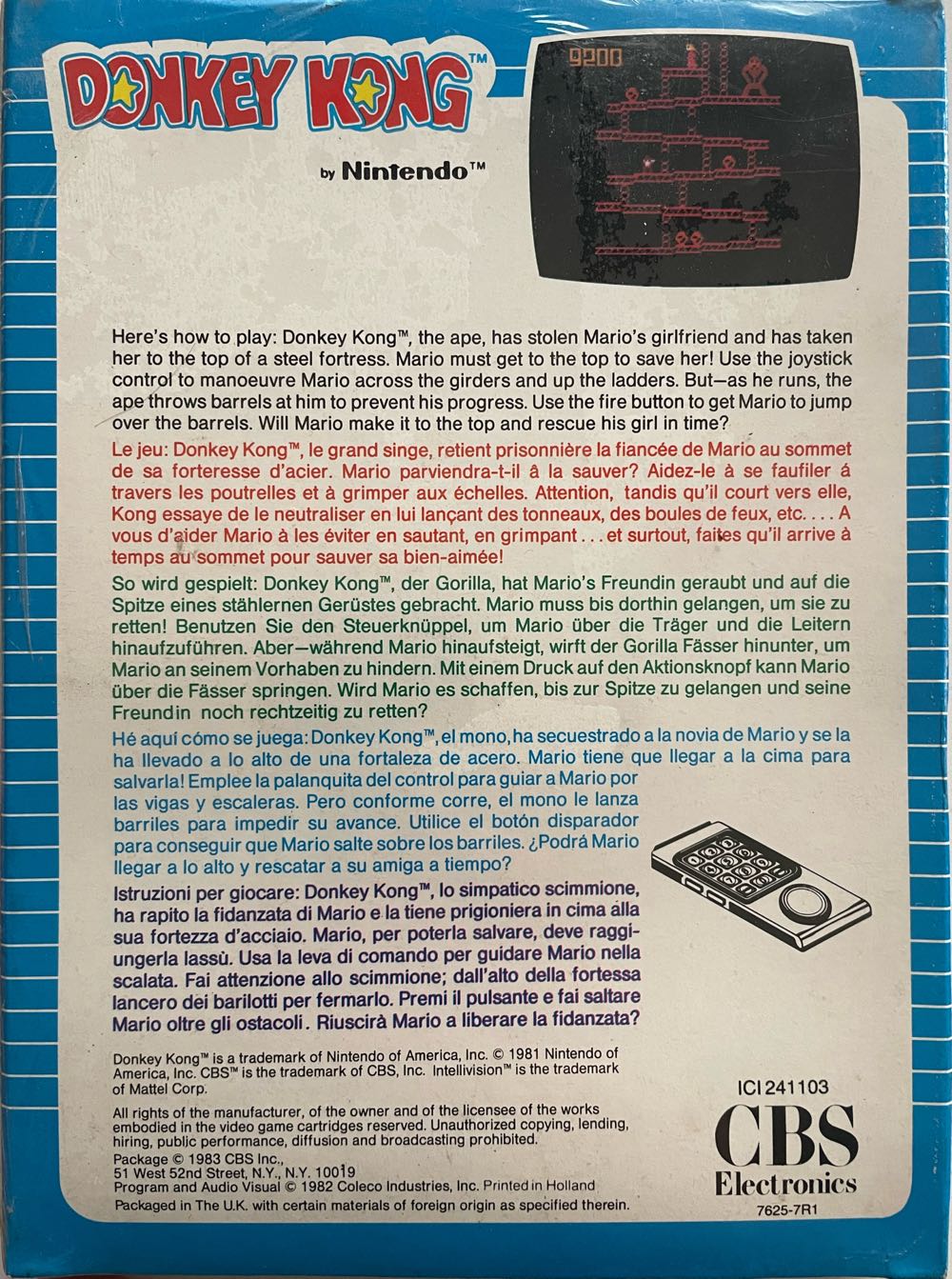 Donkey Kong - Intellivision (CBS Electronics - 2) video game collectible - Main Image 2