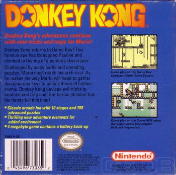 Donkey Kong - Nintendo Game Boy (Nintendo - 1) video game collectible - Main Image 2