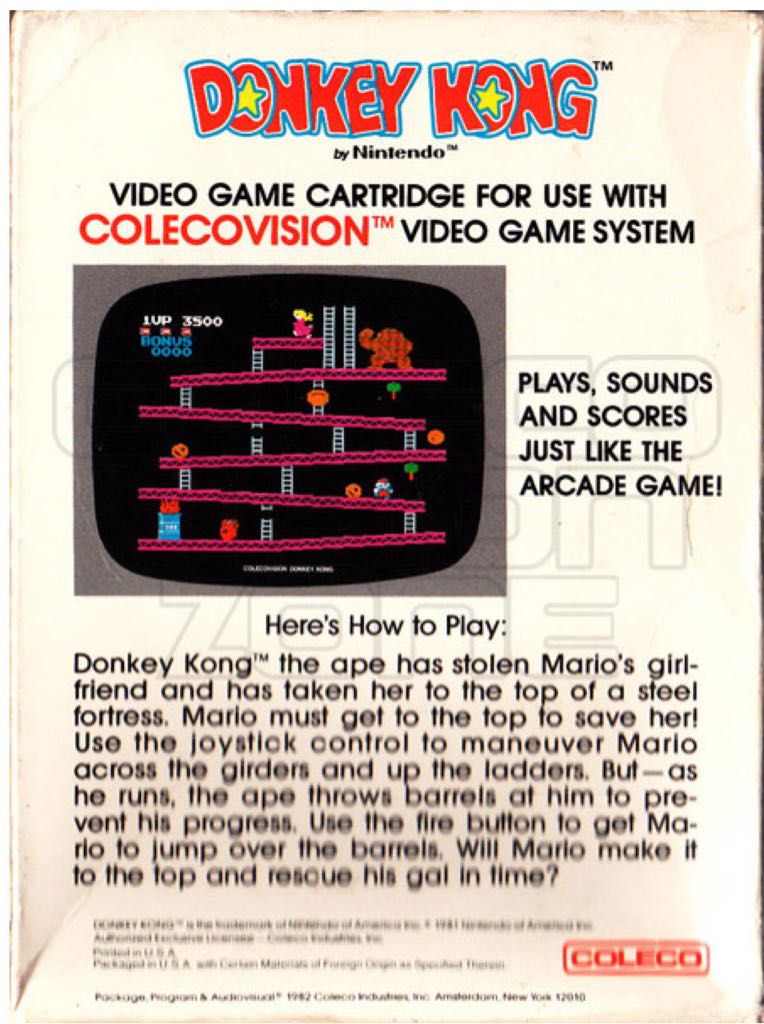 Donkey Kong - Colecovision (Nintendo) video game collectible - Main Image 2