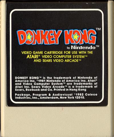 Donkey Kong - Atari 2600 (Coleco Industries, Inc. - 1) video game collectible - Main Image 2