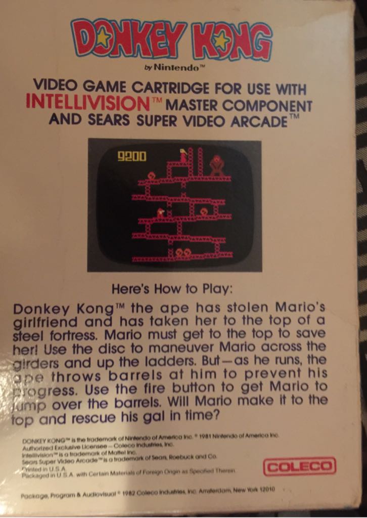 Donkey Kong - Colecovision video game collectible - Main Image 2