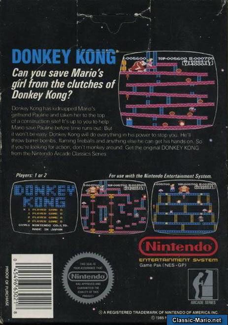Donkey Kong - Nintendo Entertainment System (NES) (1983, Nintendo) video game collectible - Main Image 2