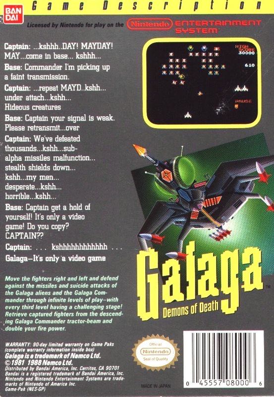 Galaga - Nintendo Entertainment System (NES) (Namco Bandi Games - 1-2) video game collectible - Main Image 2