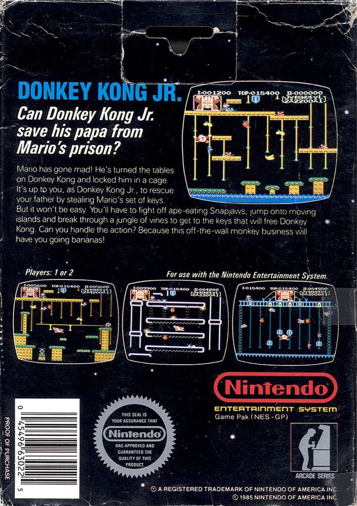 Donkey Kong Jr. - Nintendo Entertainment System (NES) (Nintendo) video game collectible - Main Image 2