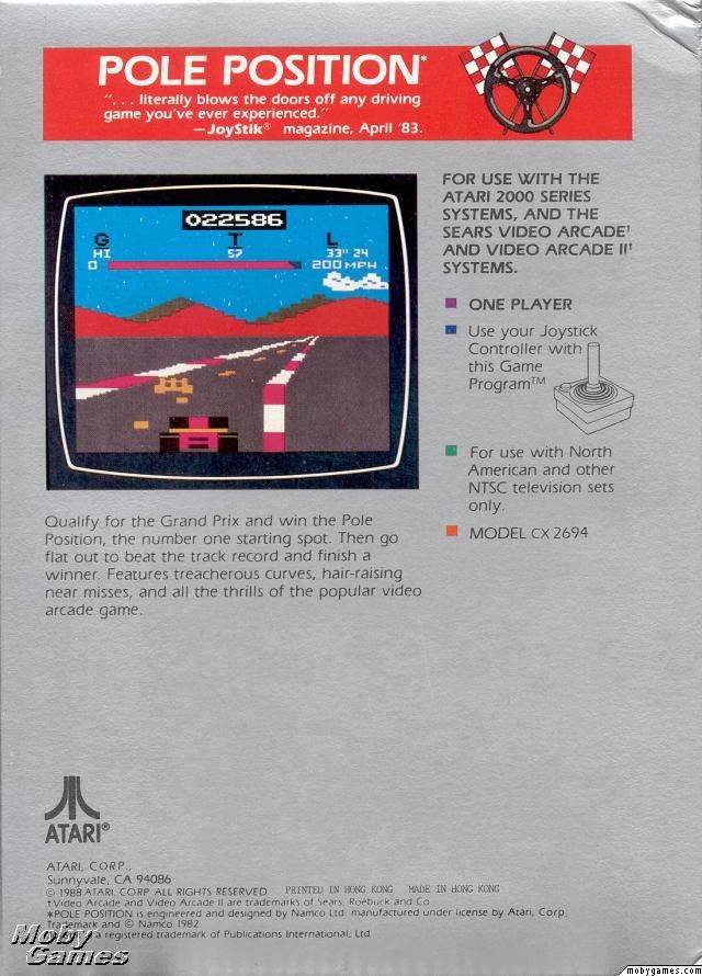 Pole Position II - Atari 7800 (Atari - 1) video game collectible [Barcode 077000502117] - Main Image 2