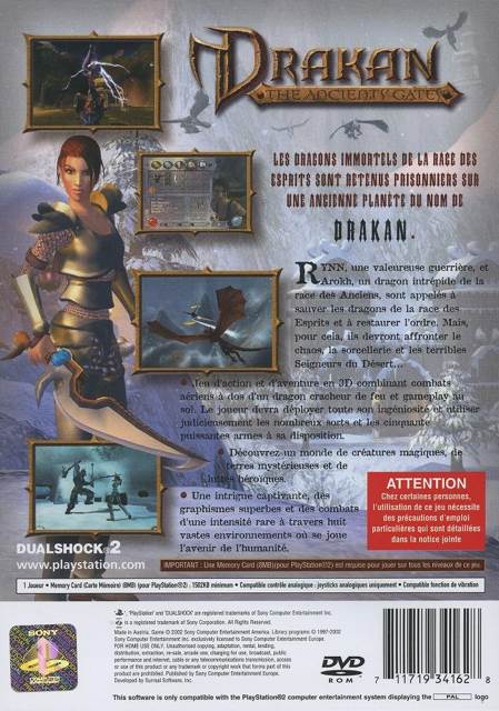 Drakan The Ancients Gates - Sony PlayStation 2 (PS2) (Psygnosis - 1) video game collectible [Barcode 711719341727] - Main Image 2