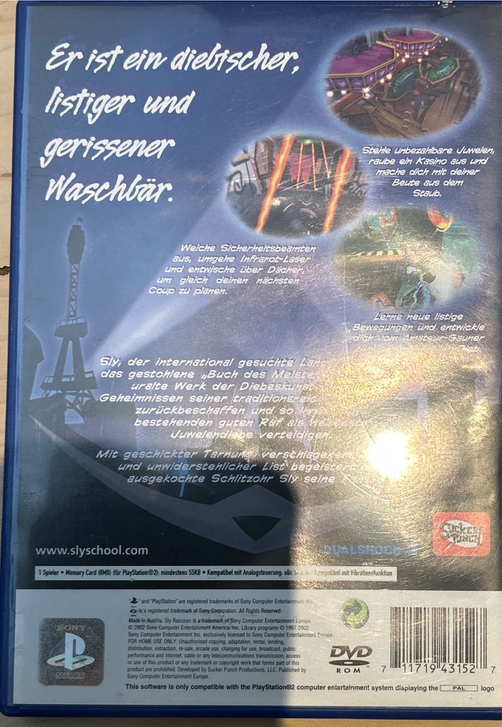 Sly Raccoon - Sony PlayStation 2 (PS2) (Sony - 1) video game collectible [Barcode 711719431527] - Main Image 2