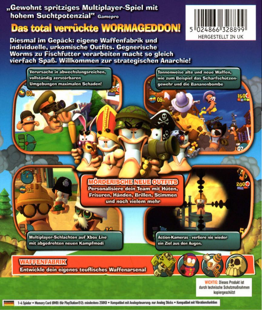 Worms 4: Mayhem - Sony PlayStation 2 (PS2) (Codemasters - 4) video game collectible [Barcode 5024866328790] - Main Image 2
