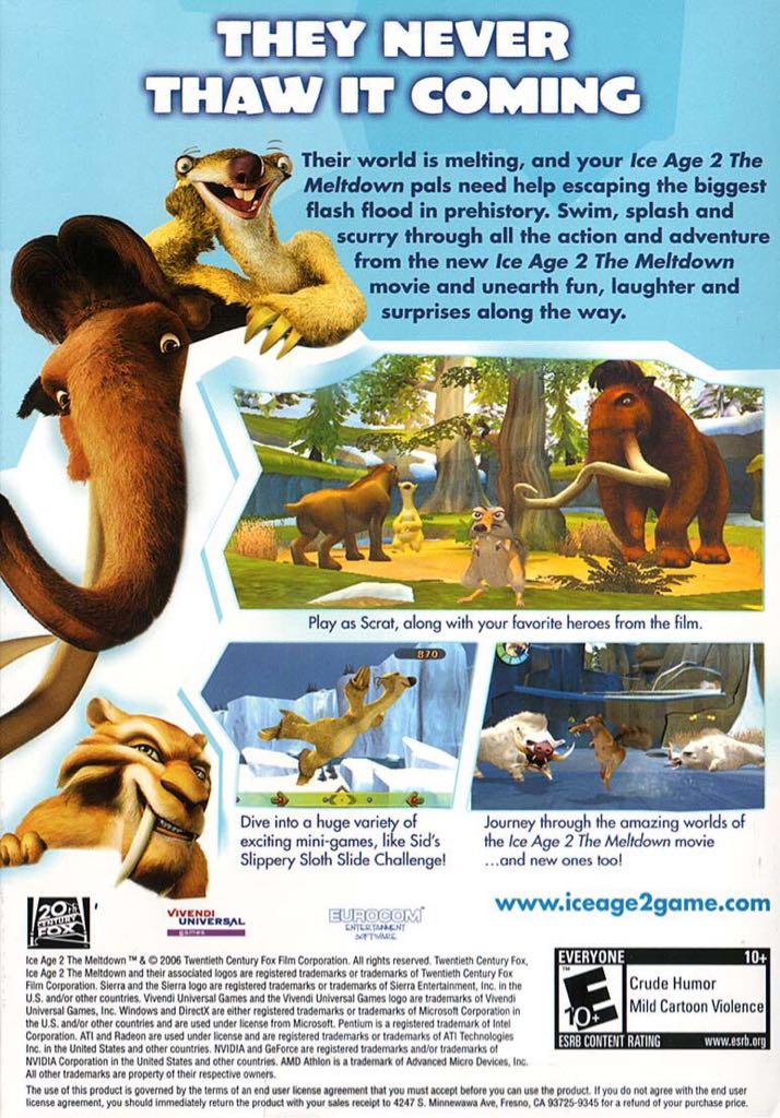 Ice Age 2: The Meltdown - Nintendo GameCube (Sierra - 1) video game collectible [Barcode 020626724470] - Main Image 2