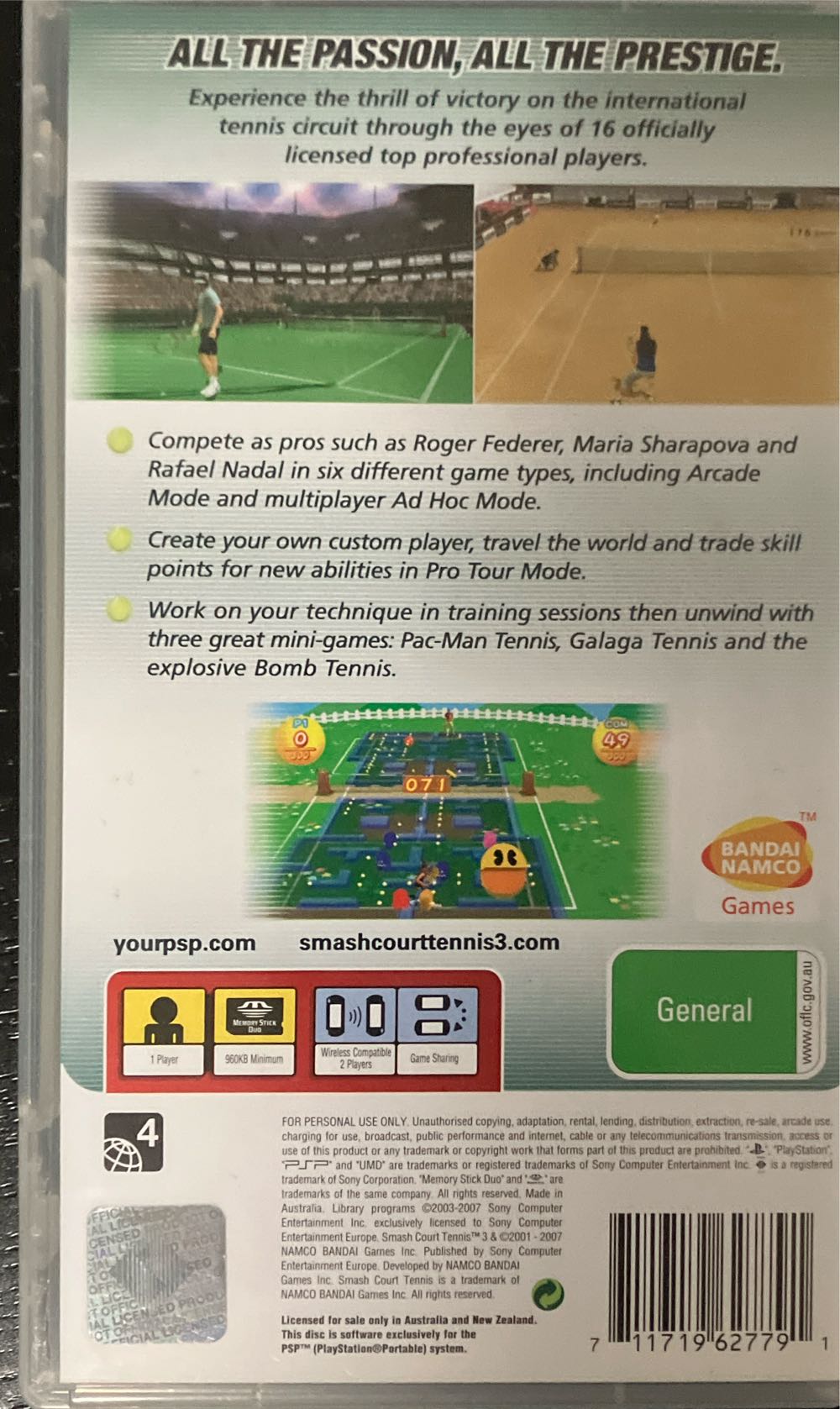 Smash Court Tennis 3 - Sony PlayStation Portable (PSP) video game collectible [Barcode 711719627791] - Main Image 2