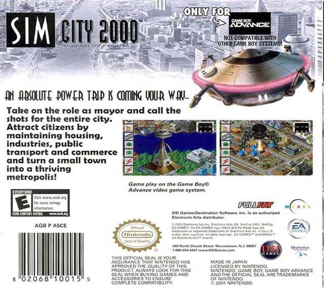 SIM City 2000 - Nintendo Game Boy Advance (GBA) (DSI Games) video game collectible [Barcode 5027872000025] - Main Image 2