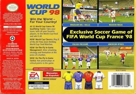 World Cup 98 - Nintendo 64 (N64) (Electronic Arts - 1-4) video game collectible [Barcode 5030947017569] - Main Image 2