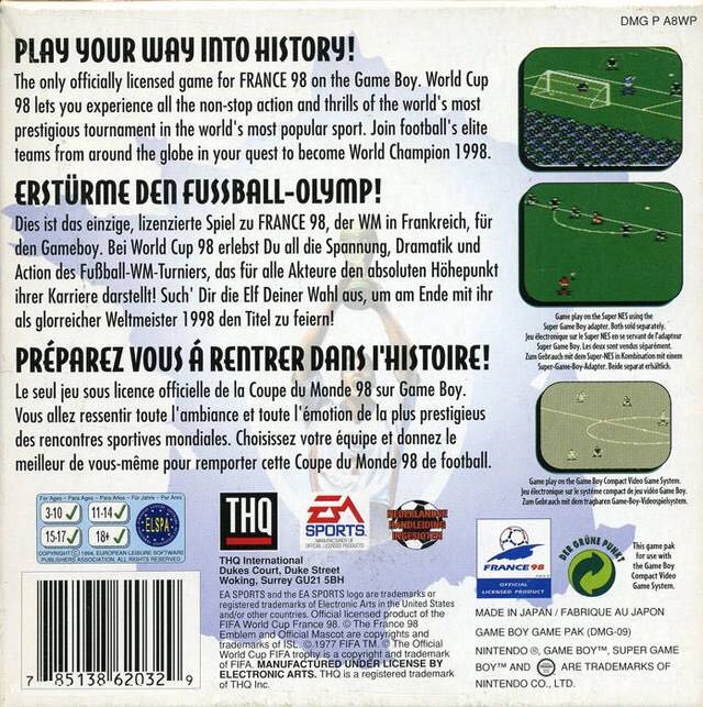 World Cup 98 - Nintendo Game Boy (Electronic Arts) video game collectible [Barcode 785138620329] - Main Image 2