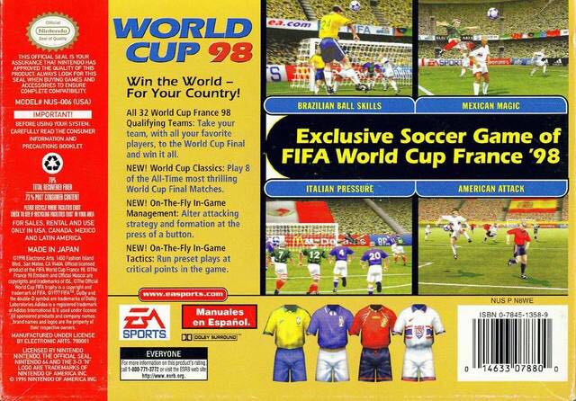 World Cup France 98 - Nintendo 64 (N64) video game collectible - Main Image 2