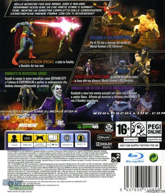 Mortal Kombat VS DC Universe - Sony PlayStation 3 (PS3) (2) video game collectible [Barcode 5037930110894] - Main Image 2