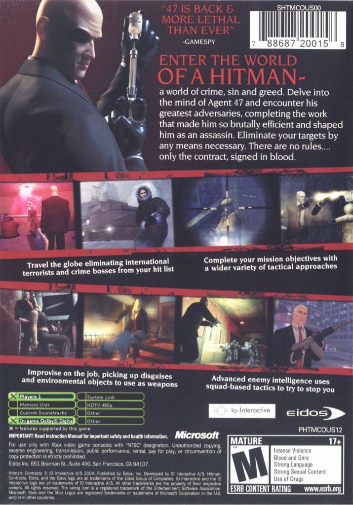 Hitman Contracts - Microsoft Xbox (Eido Interactive Ltd. - 1) video game collectible [Barcode 5032921020282] - Main Image 2