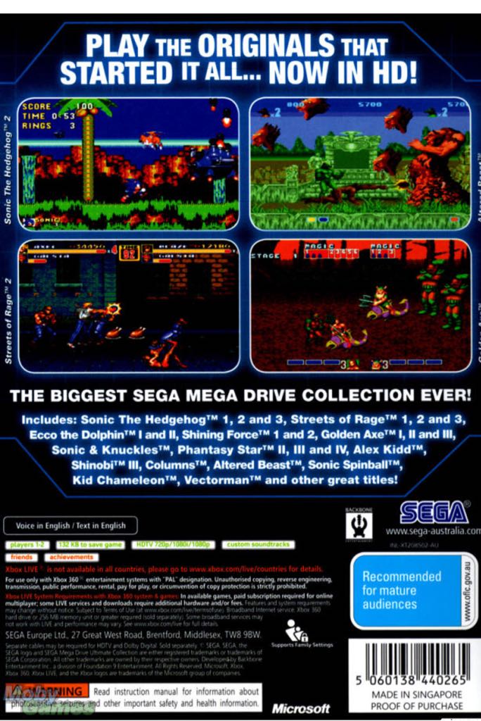 Sonics Ultimate Genesis Collection - Microsoft Xbox 360 video game collectible - Main Image 2