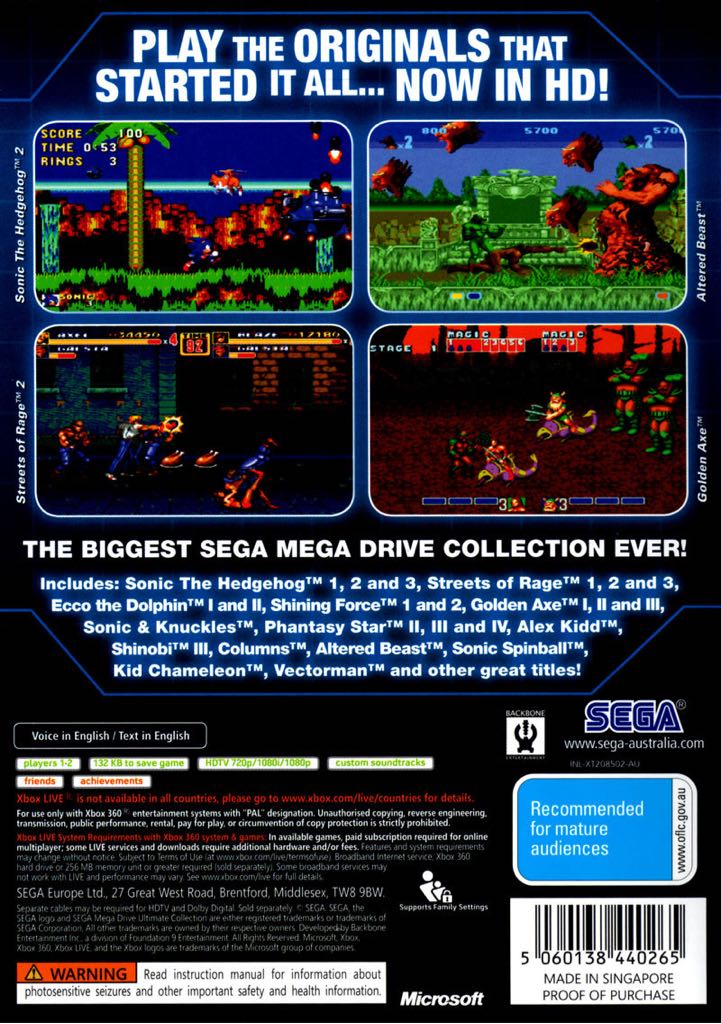 Sonics Ultimate Genesis Collection - Sony PlayStation 3 (PS3) (Sega - 2) video game collectible - Main Image 2