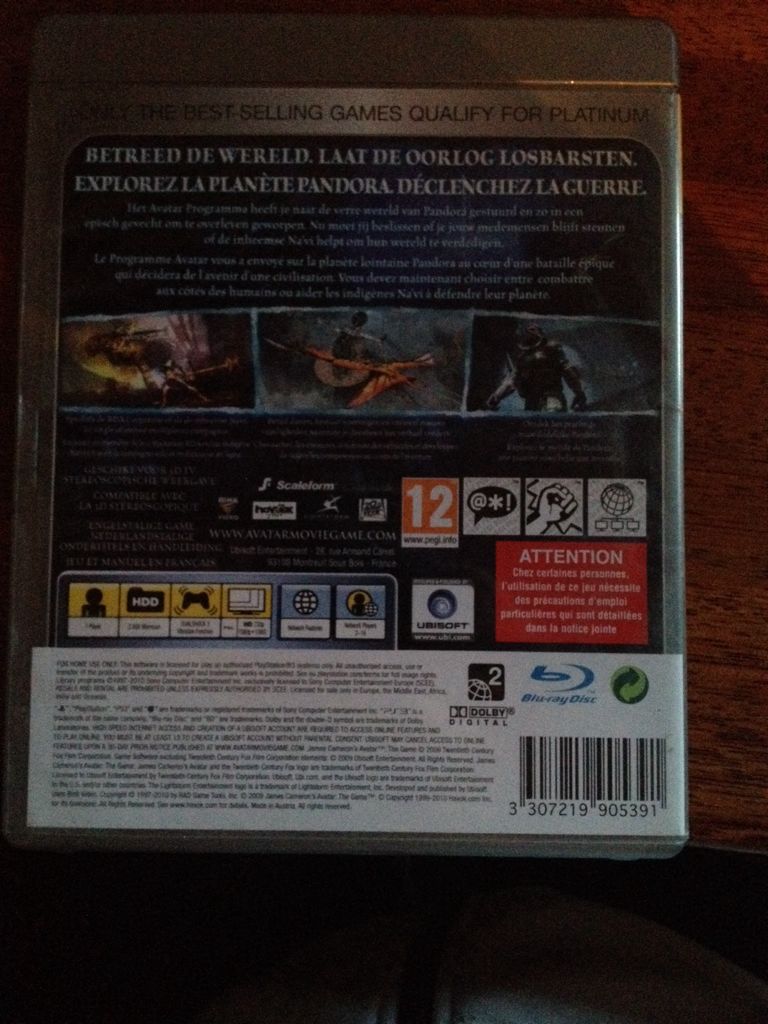 Avatar The Game - Sony PlayStation 3 (PS3) video game collectible [Barcode 3307219905391] - Main Image 2