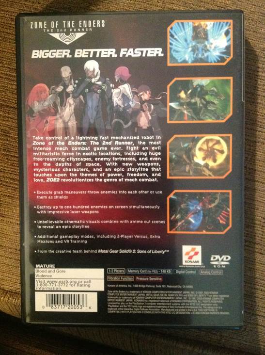 Zone of the Enders: The 2nd Runner - Sony PlayStation 2 (PS2) (Konami - 1) video game collectible [Barcode 083717200536] - Main Image 2