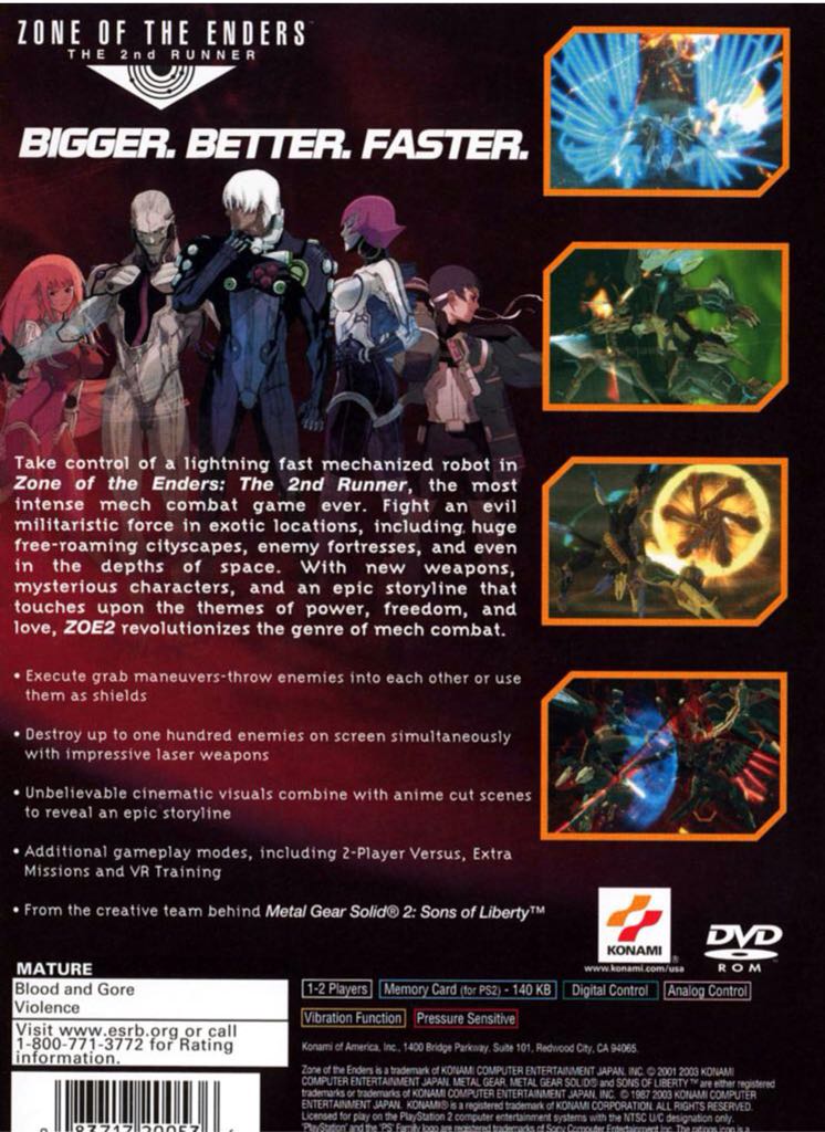 Zone Of The Enders: The 2nd Runner - Sony PlayStation 2 (PS2) (Konami - 1) video game collectible [Barcode 4012927022412] - Main Image 2