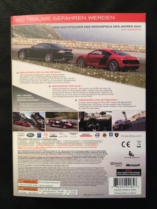 Forza Motorsport 3 - Limited Collectors Edition - Microsoft Xbox 360 (Microsoft Game Studios - 1-8) video game collectible [Barcode 882224941846] - Main Image 2