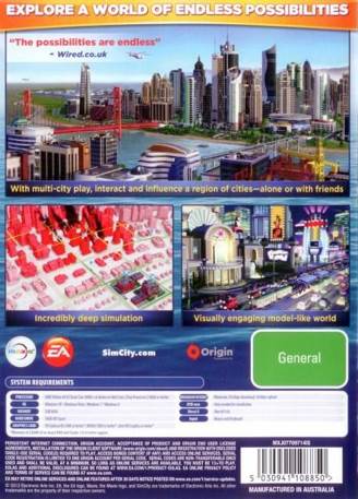 SimCity  -Lim. Ed.- - PC (Electronic Arts - 1) video game collectible [Barcode 014633197143] - Main Image 2