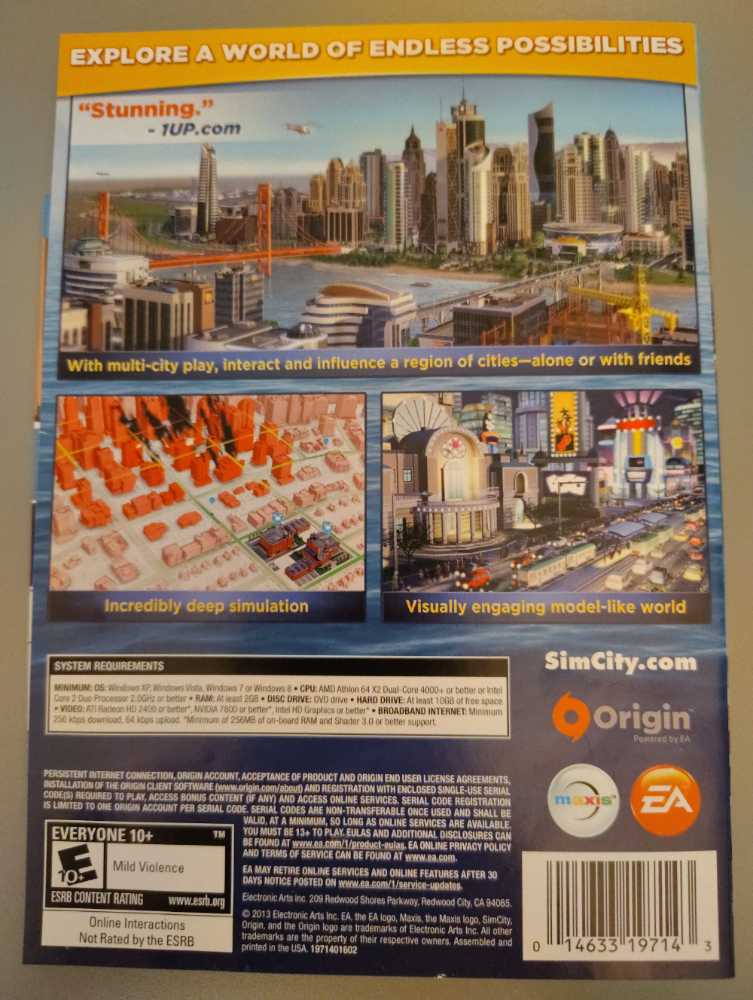 SimCity  -Lim. Ed.- - PC (Electronic Arts - 1) video game collectible [Barcode 014633197143] - Main Image 4